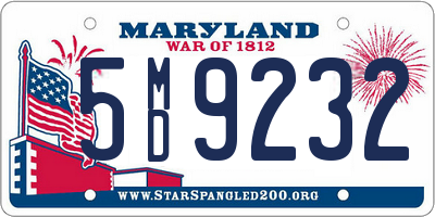 MD license plate 5MD9232