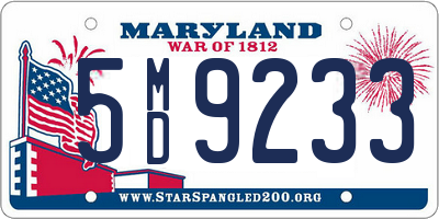 MD license plate 5MD9233