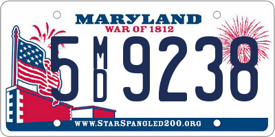 MD license plate 5MD9238