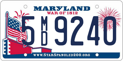 MD license plate 5MD9240