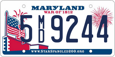 MD license plate 5MD9244