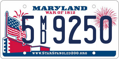 MD license plate 5MD9250