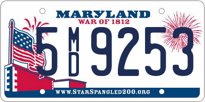 MD license plate 5MD9253