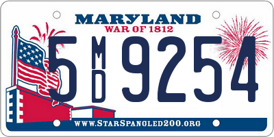MD license plate 5MD9254
