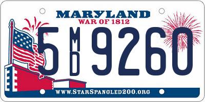 MD license plate 5MD9260