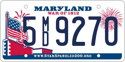 MD license plate 5MD9270