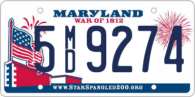 MD license plate 5MD9274