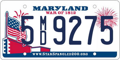 MD license plate 5MD9275