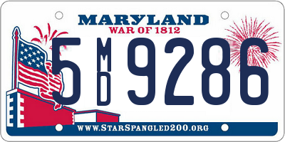 MD license plate 5MD9286