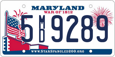 MD license plate 5MD9289