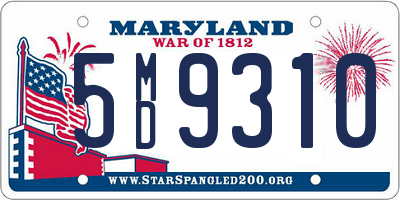 MD license plate 5MD9310