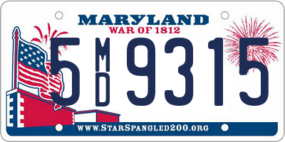 MD license plate 5MD9315