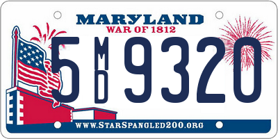 MD license plate 5MD9320