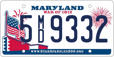 MD license plate 5MD9332