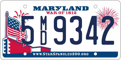 MD license plate 5MD9342