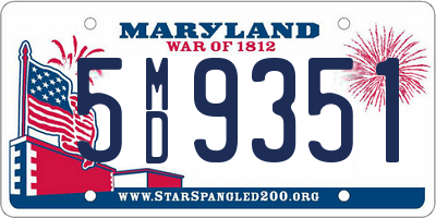 MD license plate 5MD9351