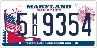 MD license plate 5MD9354