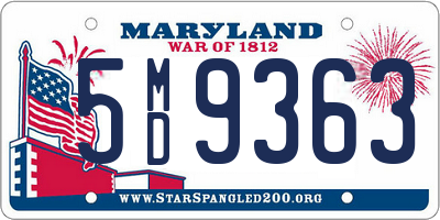 MD license plate 5MD9363