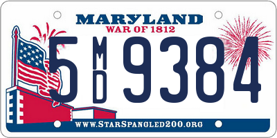 MD license plate 5MD9384