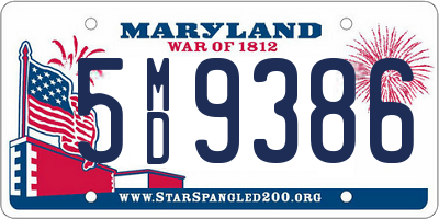 MD license plate 5MD9386