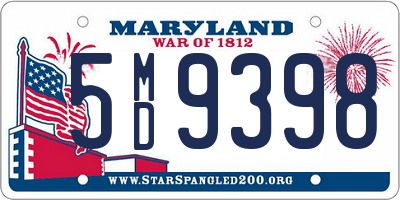 MD license plate 5MD9398