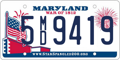 MD license plate 5MD9419