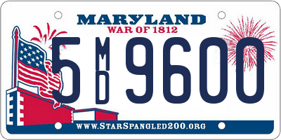 MD license plate 5MD9600