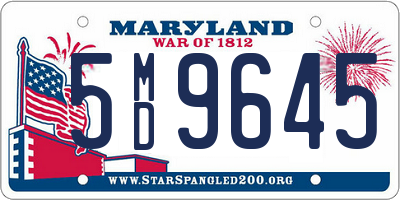 MD license plate 5MD9645