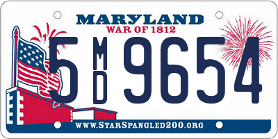 MD license plate 5MD9654