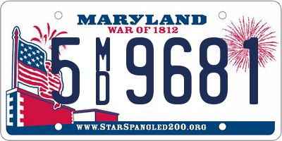 MD license plate 5MD9681