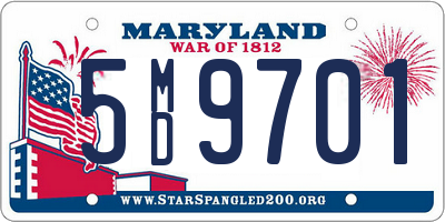 MD license plate 5MD9701