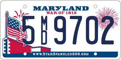 MD license plate 5MD9702