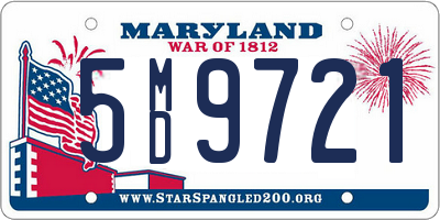 MD license plate 5MD9721