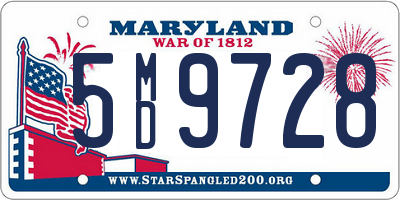 MD license plate 5MD9728