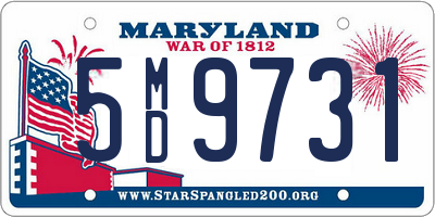 MD license plate 5MD9731