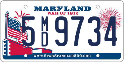 MD license plate 5MD9734