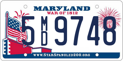 MD license plate 5MD9748