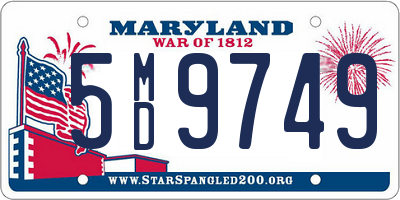 MD license plate 5MD9749