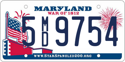 MD license plate 5MD9754