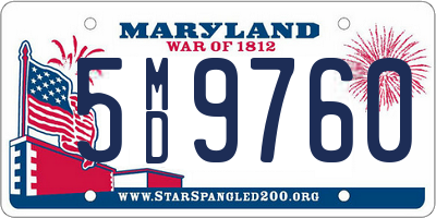 MD license plate 5MD9760