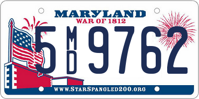 MD license plate 5MD9762