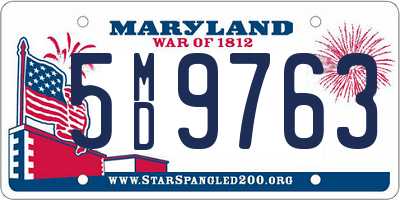 MD license plate 5MD9763