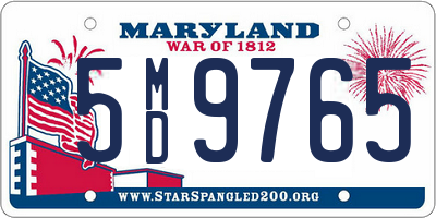 MD license plate 5MD9765