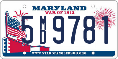 MD license plate 5MD9781