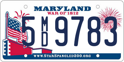 MD license plate 5MD9783