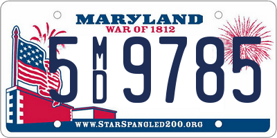 MD license plate 5MD9785