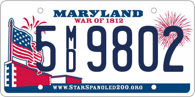 MD license plate 5MD9802