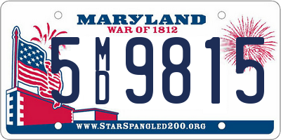 MD license plate 5MD9815