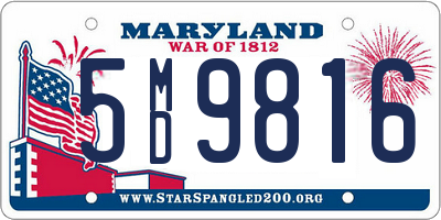 MD license plate 5MD9816