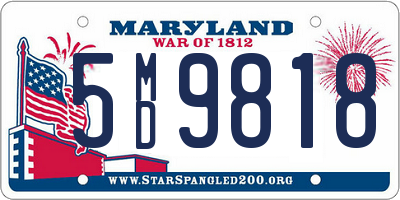 MD license plate 5MD9818